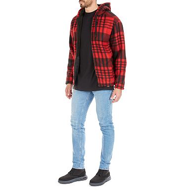 Men's Smith's Workwear Butter-Sherpa Lined Plaid Hooded Jacket