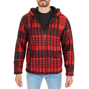 Men's Smith's Workwear Butter-Sherpa Lined Plaid Hooded Jacket