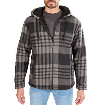 Men's Smith's Workwear Butter-Sherpa Lined Plaid Hooded Jacket