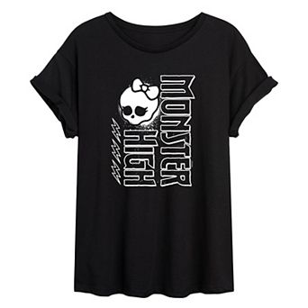 Juniors' Monster High Skull Splatter Oversized Graphic Tee