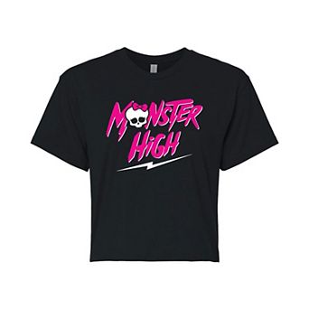 Juniors' Monster High Logo Cropped Tee