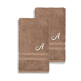 Linum Home Textiles Turkish Cotton Denzi 2 pc Personalized Hand Towel Set