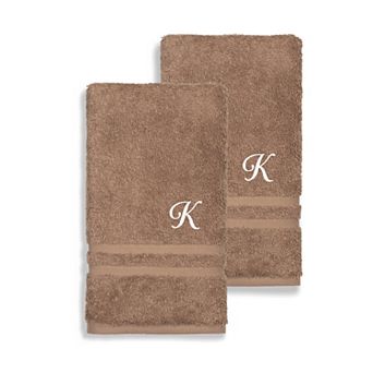 Linum Home Textiles Turkish Cotton Denzi 2 pc Personalized Hand Towel Set
