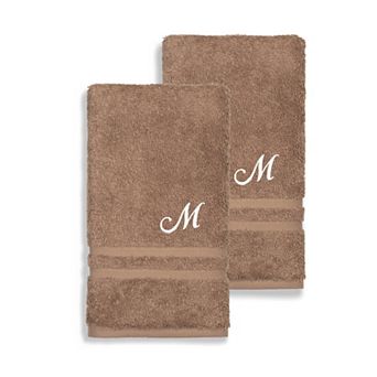 Linum Home Textiles Turkish Cotton Denzi 2 pc Personalized Hand Towel Set