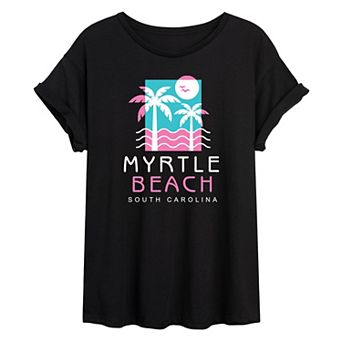 Juniors' Myrtle Beach Oversized Graphic Tee