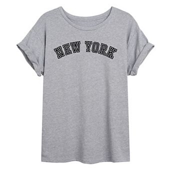 Juniors' New York Oversized Graphic Tee
