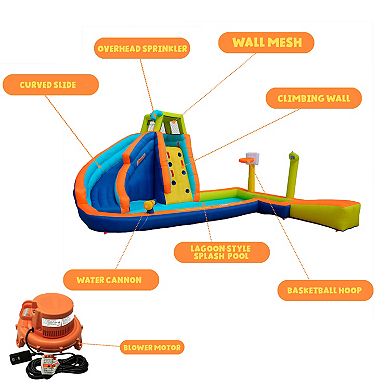 Banzai Hyper Drench 8-in-1 Giant Inflatable Water Slide Activity Splash Park