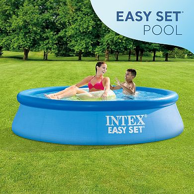 Intex 28106EH 8 X 2 Foot Easy Set Inflatable Circular Vinyl Swimming Pool, Blue