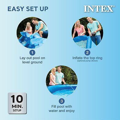 Intex 28106EH 8 X 2 Foot Easy Set Inflatable Circular Vinyl Swimming Pool, Blue