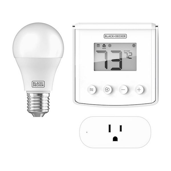 Black+Decker BDXSKSW01 Smart Home Kit with Smart Thermostat, Light, and