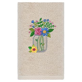 Linum Home Textiles Country Bouquet Embroidered Luxury Turkish Cotton Hand Towel