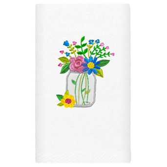 Linum Home Textiles Country Bouquet Embroidered Luxury Turkish Cotton Hand Towel