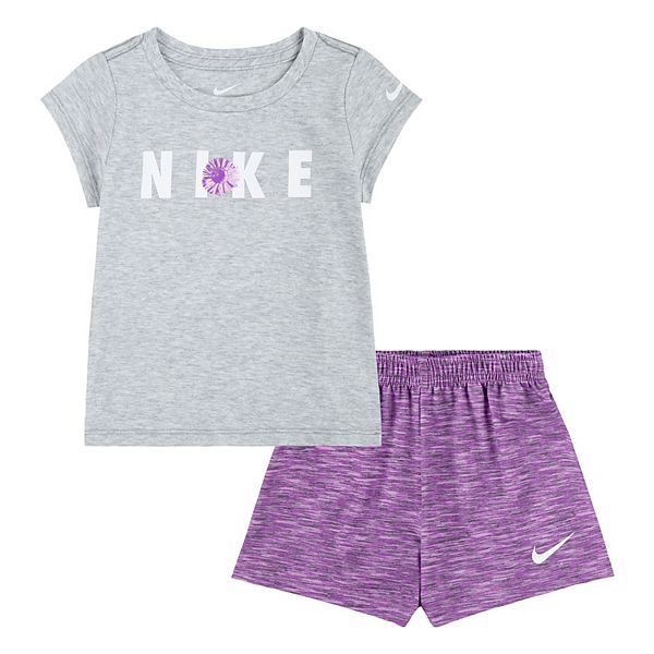 Baby & Toddler Girl Nike Tee & SpaceDye Shorts Set