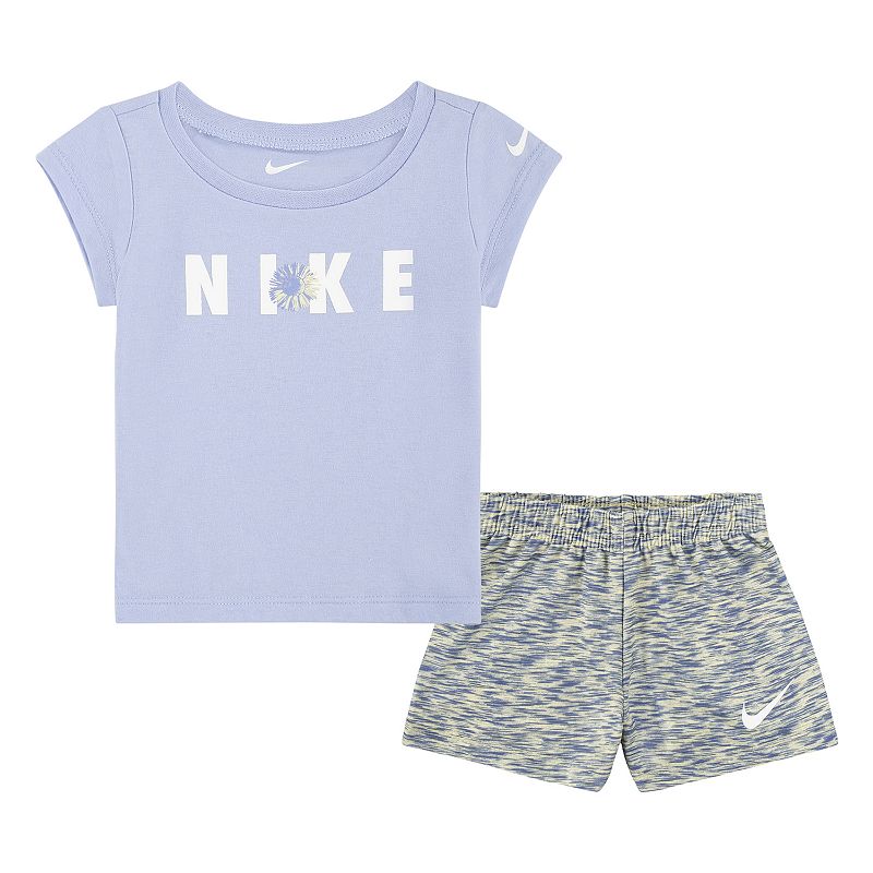 Baby Girl Nike Tee & Space-Dye Shorts Set, Girls, Size: 24 Months, Yellow