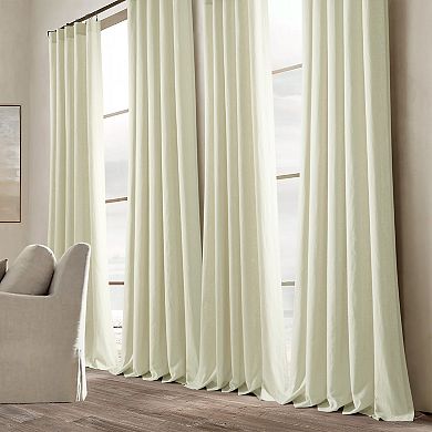 Lush Decor Belgian Flax Prewashed Linen Rich Cotton Blend Window Curtain Panel