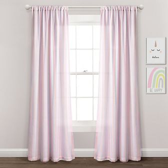 Lush Decor Rainbow Sheer Rod Pocket Single Window Curtain Panel