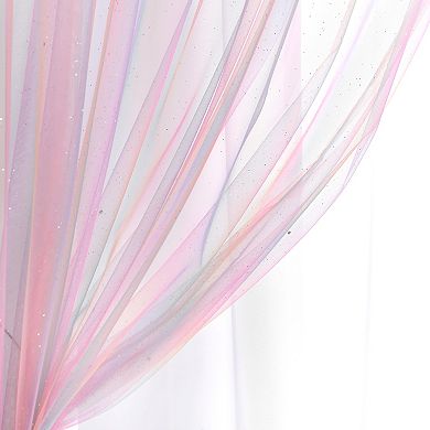 Lush Decor Rainbow Sheer Rod Pocket Single Window Curtain Panel