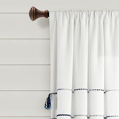 Lush Decor Farmhouse Boho Stripe Tassel Detail Window Curtain Panel Set