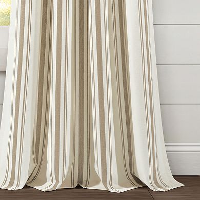 Lush Decor Farmhouse Stripe Window Curtain Panel Set