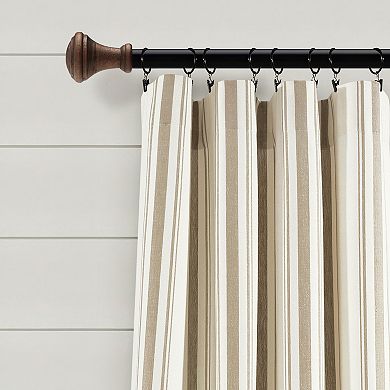 Lush Decor Farmhouse Stripe Window Curtain Panel Set