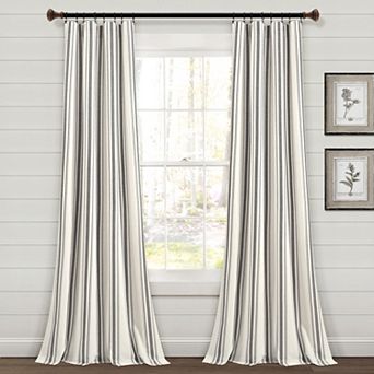 Lush Decor Farmhouse Stripe Window Curtain Panel Set
