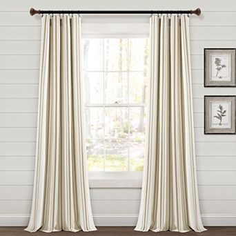 Lush Decor Farmhouse Stripe Window Curtain Panel Set