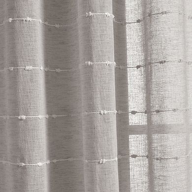Lush Decor Farmhouse Textured Rod Pocket Sheer Window Curtain Panel Set