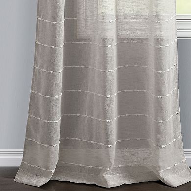 Lush Decor Farmhouse Textured Rod Pocket Sheer Window Curtain Panel Set