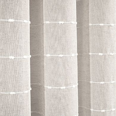 Lush Decor Farmhouse Textured Grommet Sheer Window Curtain Panel