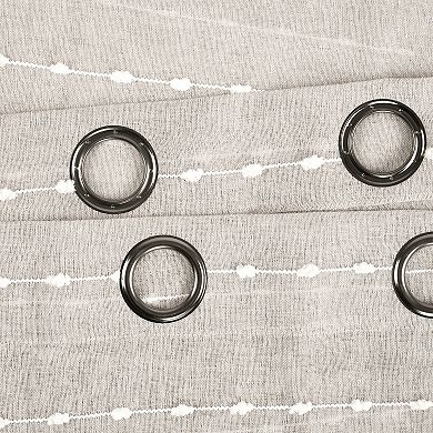 Lush Decor Farmhouse Textured Grommet Sheer Window Curtain Panel