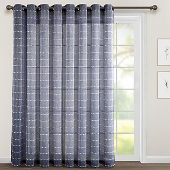Lush Decor Farmhouse Textured Grommet Sheer Window Curtain Panel