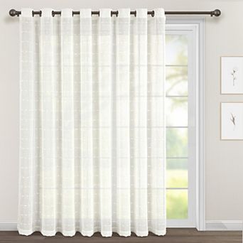 Lush Decor Farmhouse Textured Grommet Sheer Window Curtain Panel