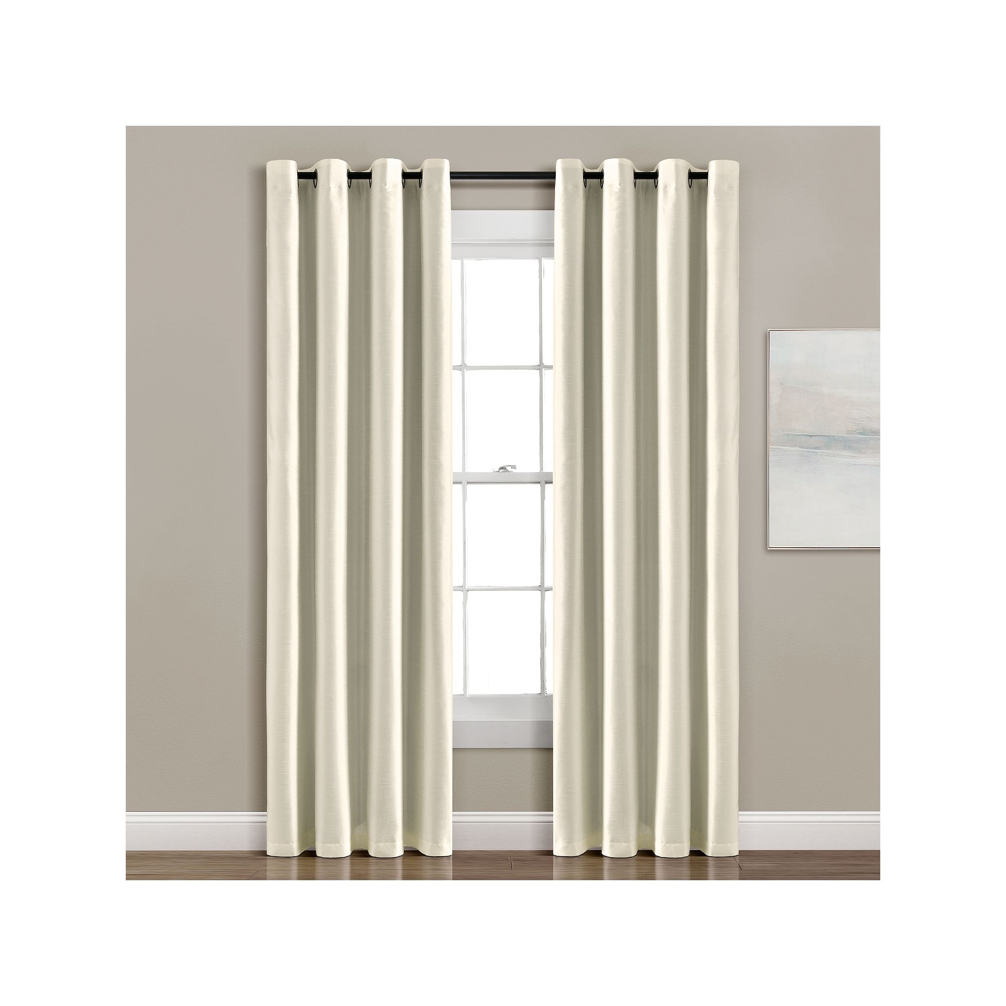 Lush Decor Insulated Grommet Blackout Single Window Curtain Panel, Ivory