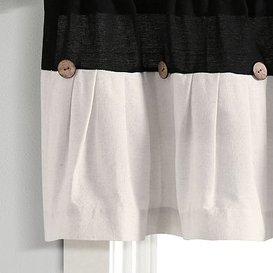 Lush Decor Linen Button Valance Curtain