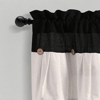 Lush Decor Linen Button Valance Curtain