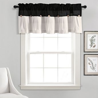 Lush Decor Linen Button Valance Curtain