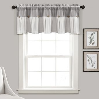 Lush Decor Linen Button Valance Curtain