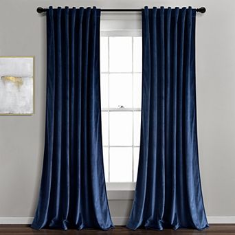 Lush Decor Prima Velvet Light Filtering Rod Pocket Window Curtain Panel Set