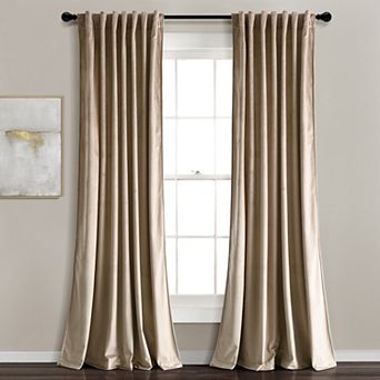 Lush Decor Prima Velvet Light Filtering Rod Pocket Window Curtain Panel Set