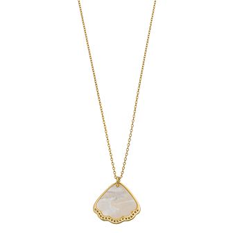 City Luxe Mother of Pearl & Clear Cubic Zirconia Shell Pendant Necklace