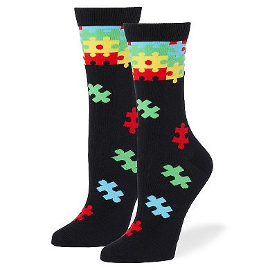 John's Crazy Socks Adult Autism Puzzle Crew Socks