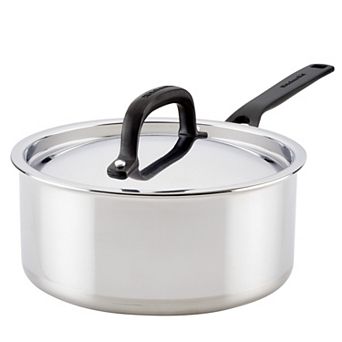 KitchenAid 5-Ply Clad Stainless Steel 3-qt Saucepan with Lid