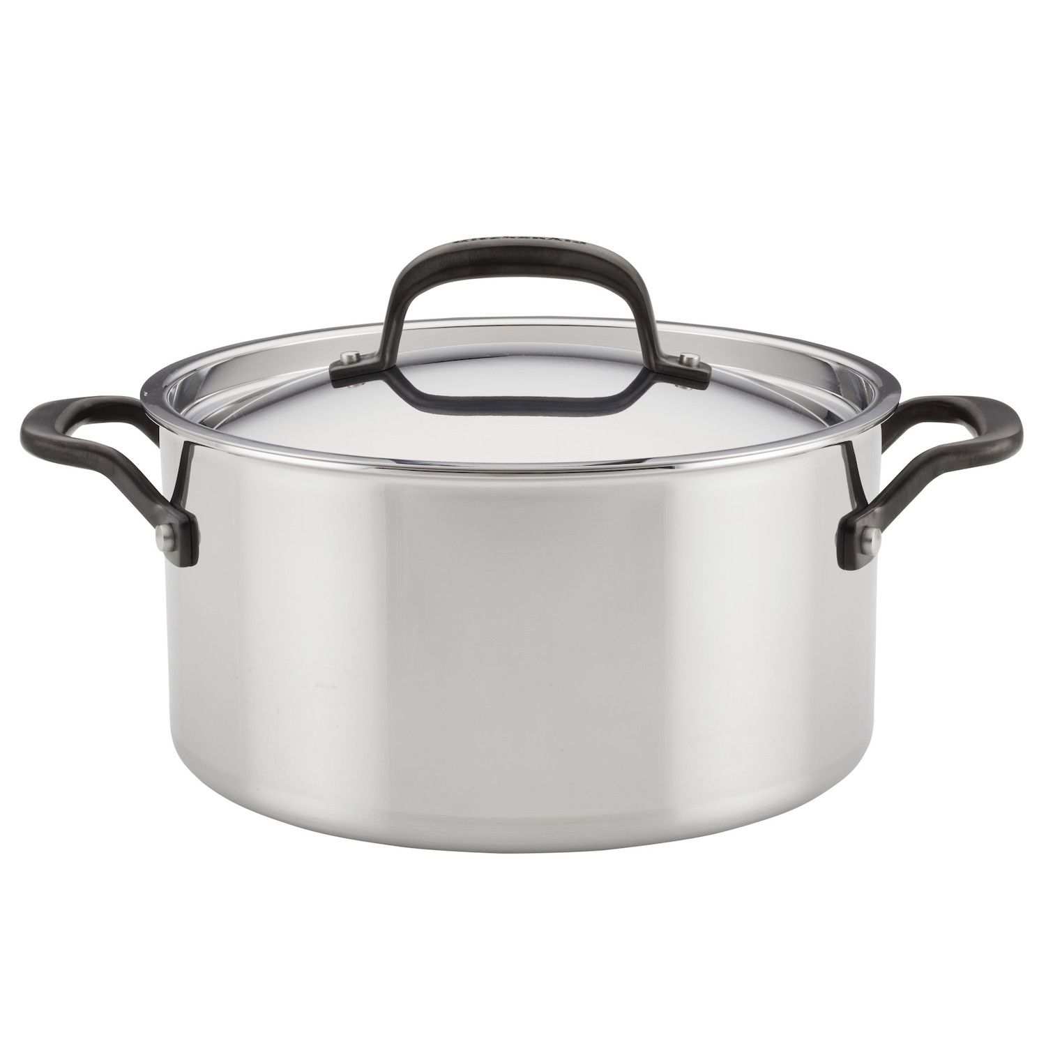NutriChef Cooking Pot Lid 2.5 Quart - See-Through Tempered Glass Lids,  Stainless Steel Rim, Dishwasher Safe