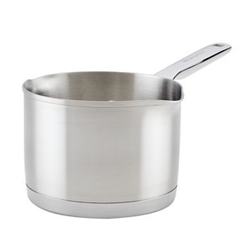 KitchenAid 3-Ply Base Stainless Steel 1.5-qt Saucepan with Pour Spouts