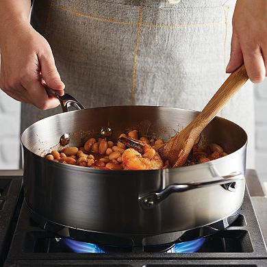 KitchenAid 3-Ply Base Stainless Steel 4.5-qt. Deep Sauté Pan with Helper Handle and Lid