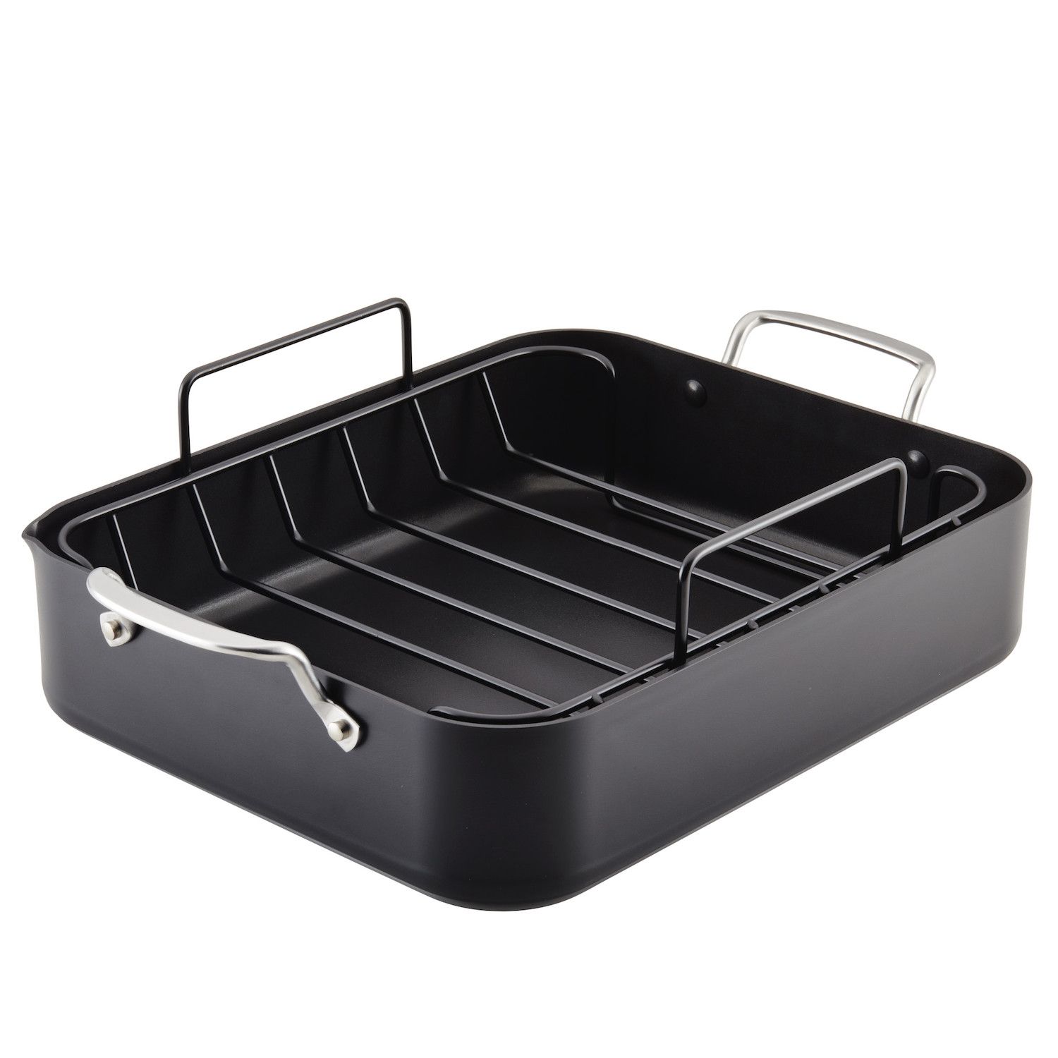 Baker's Secret Nonstick Carbon Steel Covered Roaster Pan with Lid - 13 x 9 x 2 in