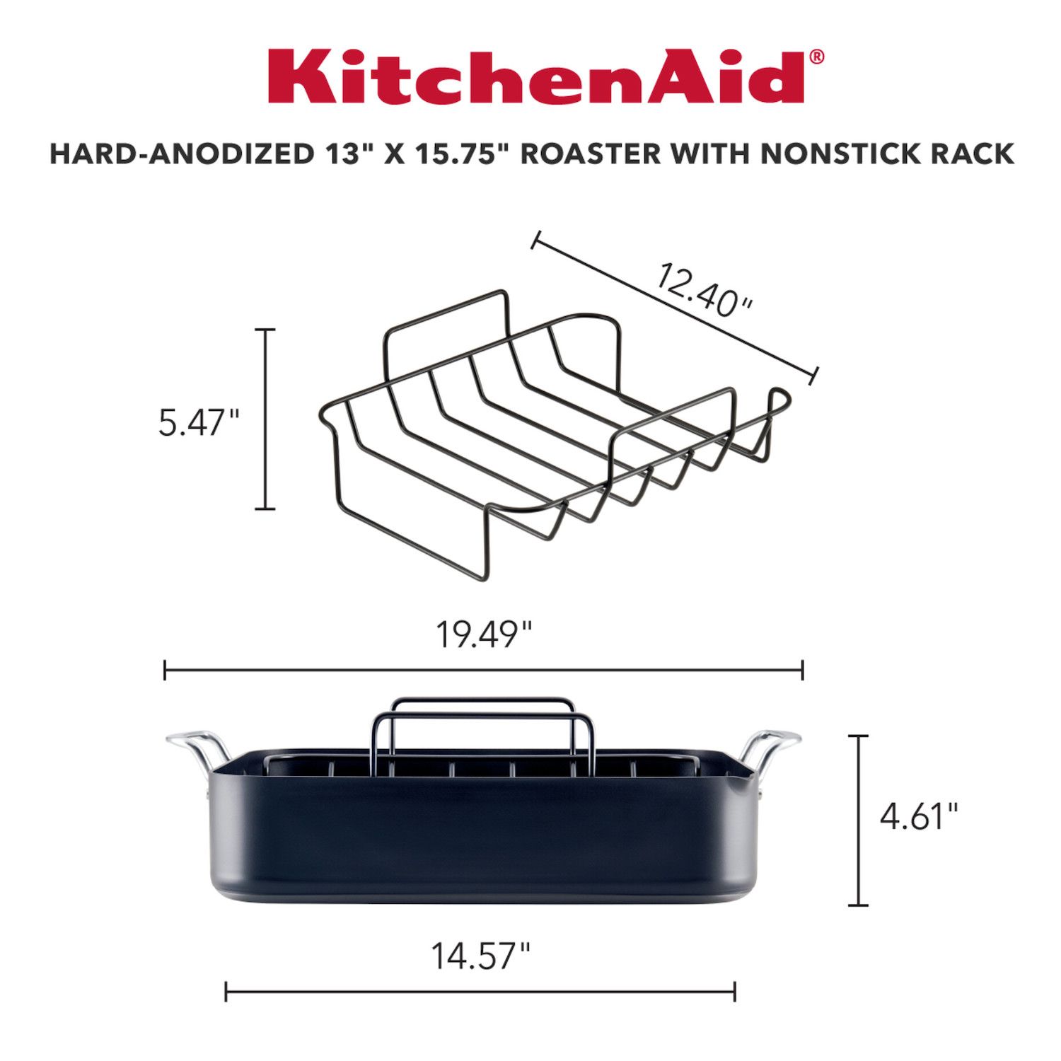 Hard Anodized Nonstick Broiler Pan with Rack - Thumbnail 5