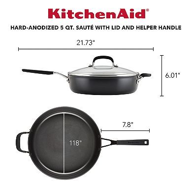 KitchenAid Hard-Anodized Nonstick 5-qt. Saute Pan with Lid