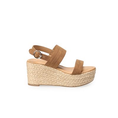 LC Lauren Conrad Women's Karleyy Jute Banded Wedge Sandals