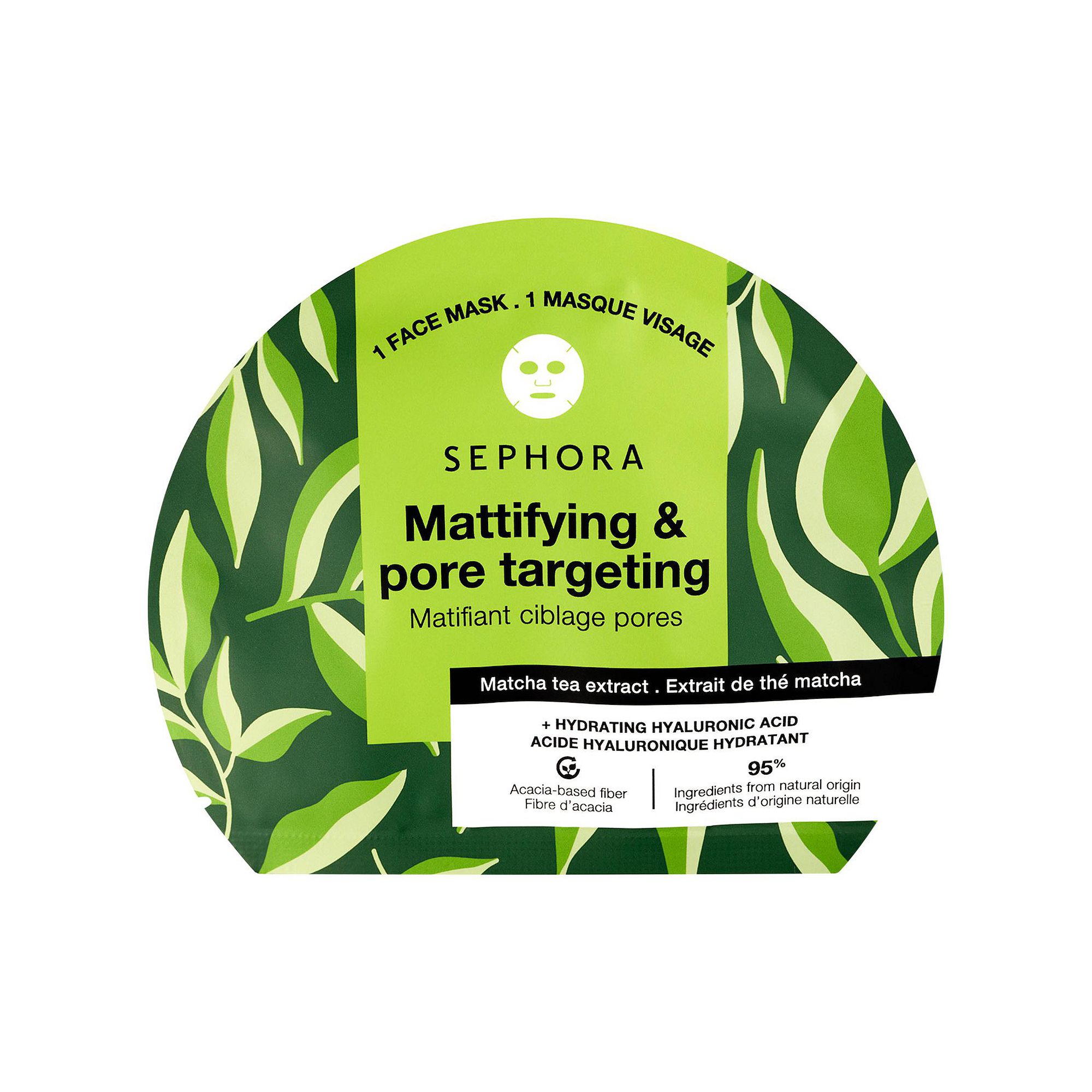 SEPHORA COLLECTION Hydrating Hyaluronic Acid Face Masks, Matcha Tea